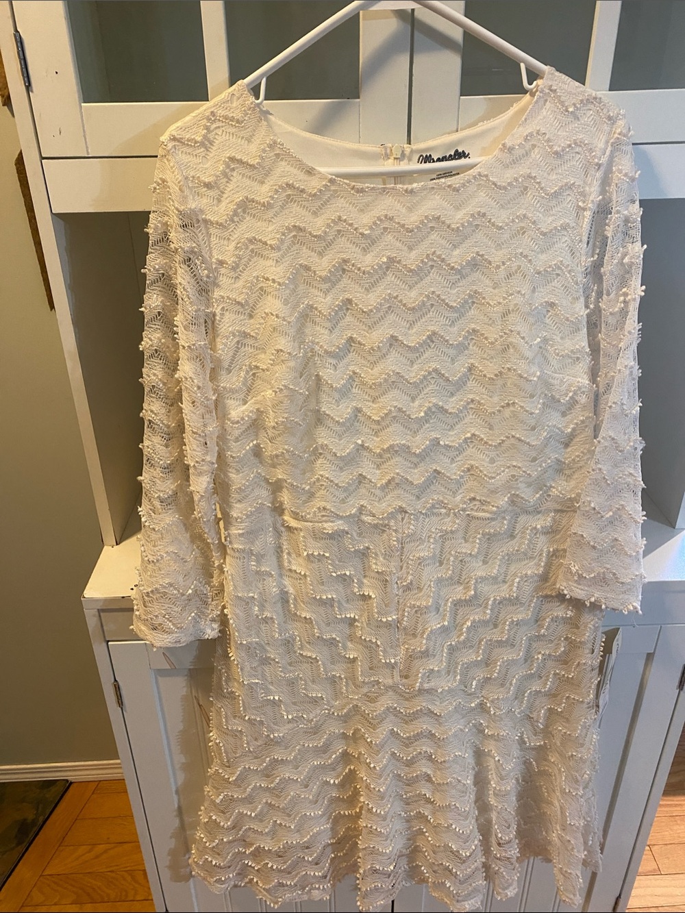 Wrangler Cream Textured Long Sleeve Dress